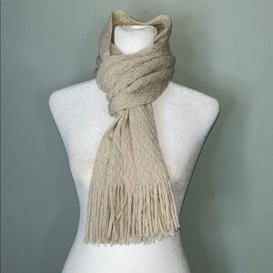 NY & Co. Elegant Cream Cabled Knit Scarf